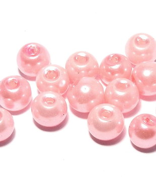 Perle din sticla, 6 mm, roz