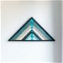 BLUE Triangle decorațiune din lemn pentru perete, tablou lemn