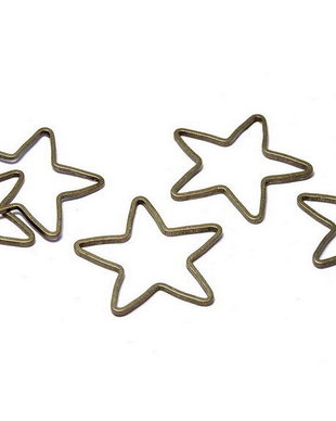 Link din alama, steluta, bronz, 16x16 mm