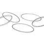 Link din alama, oval, argintiu, 16x9 mm