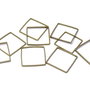 Link din alama, patrat, bronz, 14x14 mm