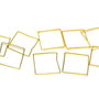 Link din alama, patrat, auriu, 12x12 mm