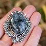 Pandantiv quartz turmalinat in rama argintata