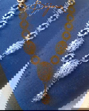 COLIER MASIV ITALIA ,ELEGANT CU STRASURI