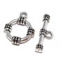 Inchizatoare toggle, argintiu antichizat, 19x15 mm