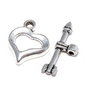 Inchizatoare toggle, argintiu antichizat, 18x8 mm