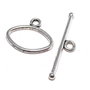 Inchizatoare toggle, argintiu antichizat, 19x17 mm