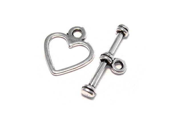 Inchizatoare toggle, argintiu antichizat, 14x12 mm