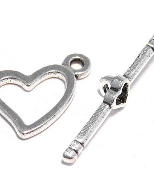 Inchizatoare toggle, argintiu antichizat, 18x14 mm