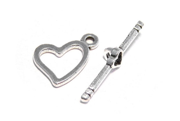 Inchizatoare toggle, argintiu antichizat, 18x14 mm
