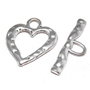 Inchizatoare toggle, argintiu antichizat, 26x23 mm