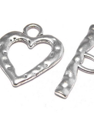 Inchizatoare toggle, argintiu antichizat, 26x23 mm