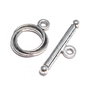 Inchizatoare toggle, argintiu antichizat, 17x13 mm