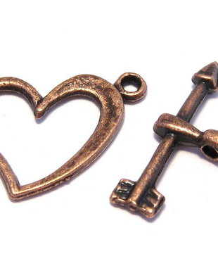 Inchizatoare toggle, cupru, 18x14 mm