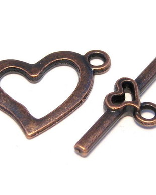Inchizatoare toggle, cupru, 19x15 mm