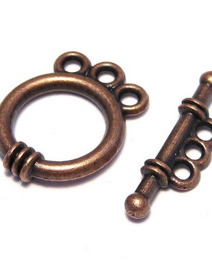 Inchizatoare toggle, cupru, 18x14x3.5mm