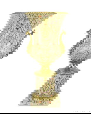 Amfora mare din portelan cu bronz