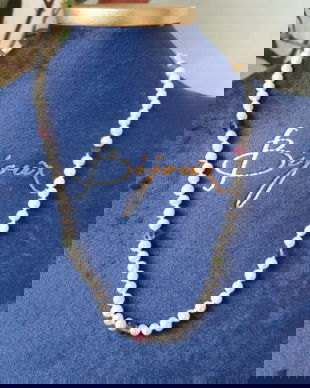 COLIER VINTAGE DIN PERLE NATURALE SI CRISTALE