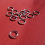 (10 bucati) Zale MARI - GROASE, deschise (nesudate)  (ZNS1) din argint .925 rodiat diametru aprox 8 mm, grosime aprox 1 mm