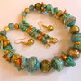 TURQOUISE OCEAN-murano,perle,amazonit,turcoaz