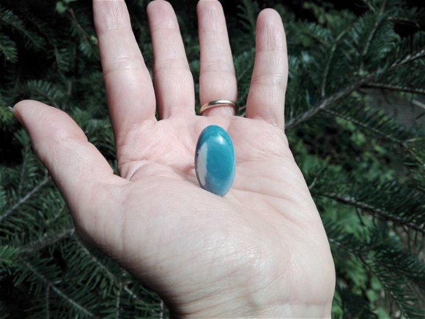 Inel Opal albastru si Argint 925 - IN819 - Inel albastru, inel pietre semipretioase, inel reglabil, cadou sotie, cristaloterapie, cristale vindecatoare