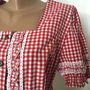 Bluza bavareza, bumbac cu dantelute