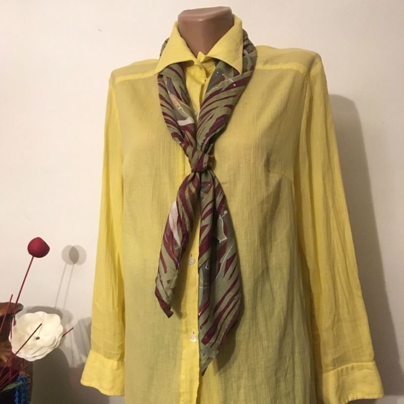 Bluza/camasa din pânza topita creponata, galben lemon