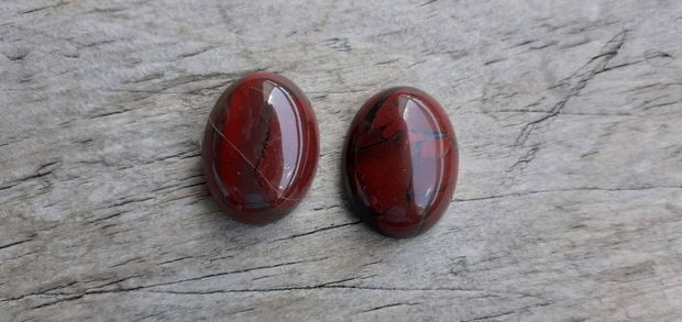 Cabochon jasp rosu, 20x15 mm (2 buc)