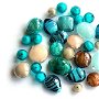 Mix margele Murano cal. a ll-a, Ocean Turquoise, 80 g (cod 2506)