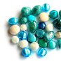 Mix margele Murano cal. a ll-a, Silver Blue Waves, 85 g (cod 2534)