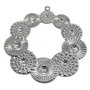 Pandantiv metalic filigranat, platina, 55 mm