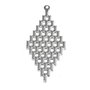 Pandantiv metalic filigranat, platina, 45x20 mm