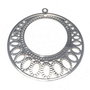Pandantiv metalic filigranat, platina, 48 mm