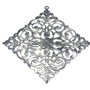 Pandantiv metalic filigranat, platina, 75x72 mm