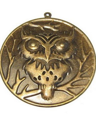 Pandantiv metalic filigranat, antic bronze, 60 mm