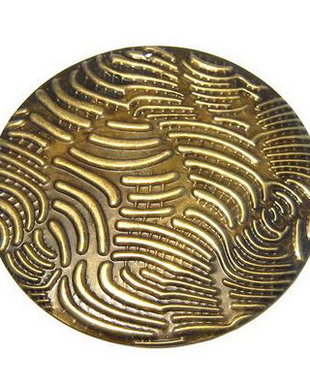 Pandantiv metalic filigranat, antic bronze, 60 mm