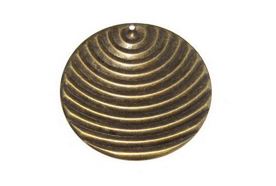 Pandantiv metalic filigranat, antic bronze, 51 mm