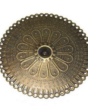 Pandantiv metalic filigranat, antic bronze, 55 mm