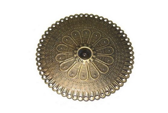 Pandantiv metalic filigranat, antic bronze, 55 mm