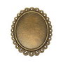Pandantiv metalic filigranat, antic bronze, 53x40 mm