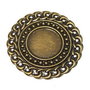 Pandantiv metalic filigranat, antic bronze, 41 mm