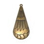 Pandantiv metalic filigranat, antic bronze, 58x24 mm