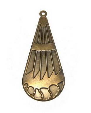 Pandantiv metalic filigranat, antic bronze, 58x24 mm