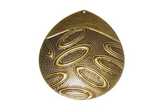 Pandantiv metalic filigranat, antic bronze, 62x54 mm