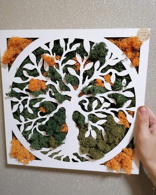 Arborele vietii decoratiune licheni - TOAMNA