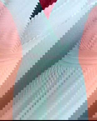 rochie lunga  din voal fistic