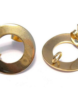 Tortite cercei din inox, aurii, 18 mm