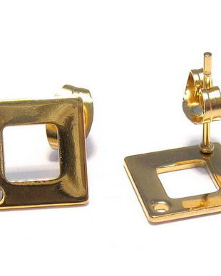 Tortite cercei din inox, aurii, 14x14 mm