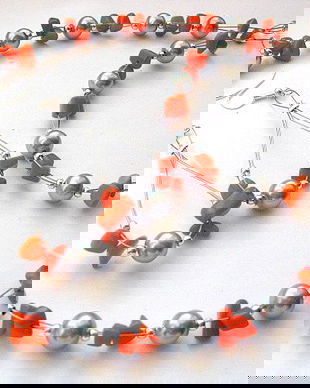 set coral portocaliu 10441