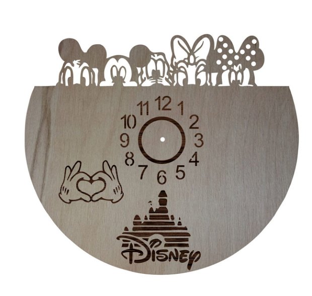 Ceas personalizat Disney, Lemn, 40x45 cm, CD018